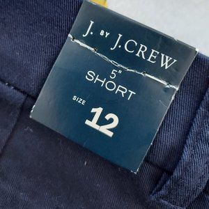 JCREW Chino Shorts 5" Inseam Navy Blue Sz 12 NEW W/TAGS!